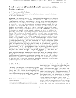 A self-consistent 2D model of mantle convection with a oating