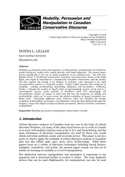 Modality, Persuasion and Manipulation in Canadian Conservative