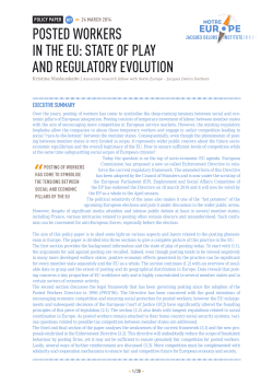 posted workers in the eu: state of play and regulatory