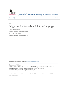 Indigenous Studies and the Politics of Language