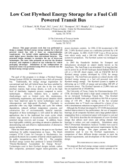 Low Cost Flywheel Energy Storage for a Fuel Cell