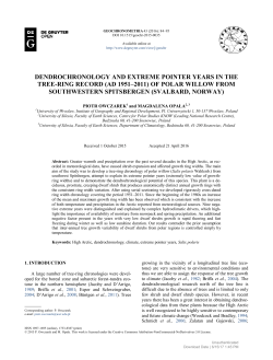 DENDROCHRONOLOGY AND EXTREME POINTER YEARS IN