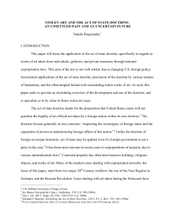 Stolen Art and the Act of State Doctrine