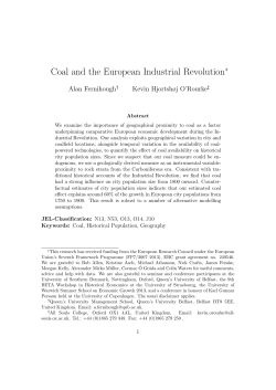 Coal and the European Industrial Revolution