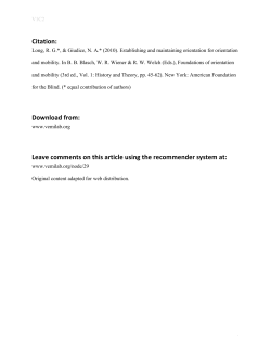 Establishing and maintaining orientation for mobility