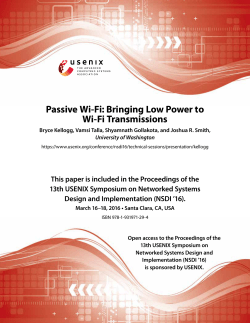 Passive Wi-Fi: Bringing Low Power to Wi-Fi Transmissions