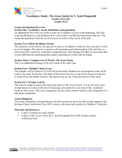 The Great Gatsby - National Math and Science Initiative
