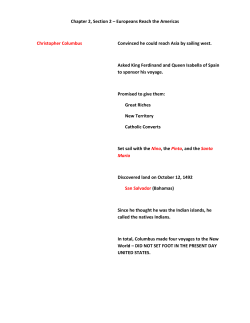 Chapter 2, Section 2 &ndash; Europeans Reach the