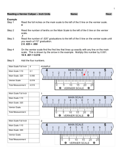 Reading a Vernier Caliper Inch Units Name