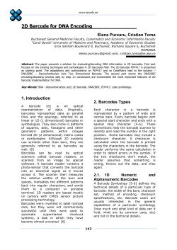 2D Barcode for DNA Encoding