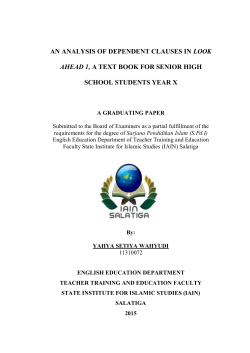 an analysis of dependent clauses in look ahead 1, a text book for