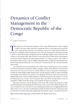 Dynamics of Conflict Management in the Democratic Republic of the