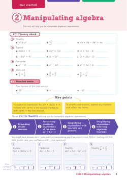 Manipulating algebra - Pearson Schools and FE Colleges
