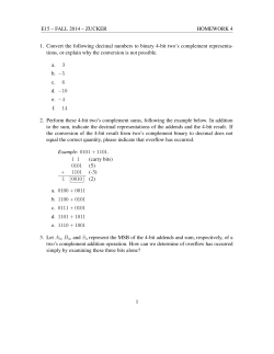 E15 &ndash; FALL 2014 &ndash; ZUCKER HOMEWORK 4 1. Convert the