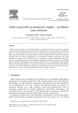 Improving fresh groundwater supplyFproblems and solutions