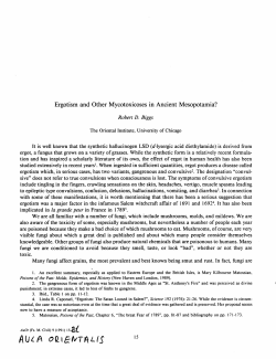 Ergotism and Other Mycotoxicoses in Ancient Mesopotamia?