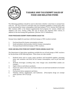 taxable and tax exempt sales of food and