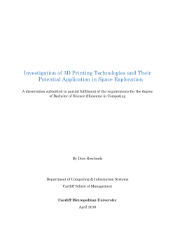 Investigation of 3D Printing Technologies and Their Potential