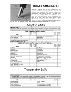 Adaptive Skills Checklist