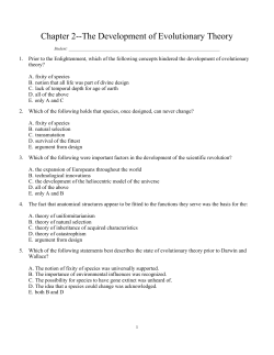 Chapter 2--The Development of Evolutionary Theory