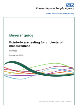 Buyers` guide: Point-of-care testing for cholesterol measurement