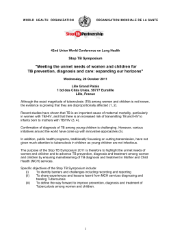 DEWG symposium: Stop TB contributions to HSS