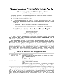 Macromolecular Nomenclature Note No