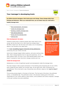 Your teenager`s developing brain