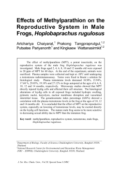 the effect of methylparathion on plasma testosterone levels in male