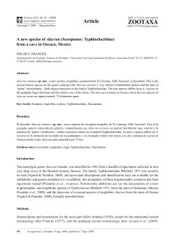 A new species of Alacran - Instituto de Biología