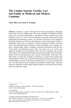 The Catalan Sagrada Família: Law and Family in Medieval and