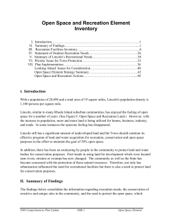 Open Space and Recreation Element Inventory