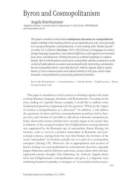 byron and Cosmopolitanism