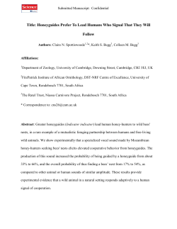 Honeyguides Prefer To Lead Humans Who Signal That They Will