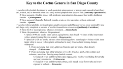 Key to the Cactus Genera in San Diego County