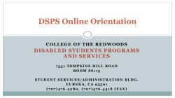 DSPS Online Orientation - College of the Redwoods