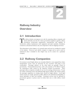 Railway Industry Overview - American Railway Engineering and