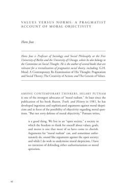Values versus Norms: A Pragmatist Account of Moral Objectivity