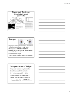 Masses of Isotopes