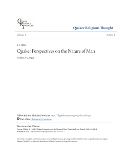 Quaker Perspectives on the Nature of Man