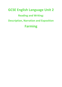 GCSE English Language Unit 2 Farming