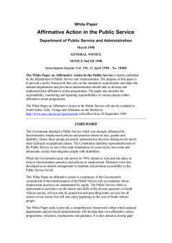 Affirmative Action in the Public Service