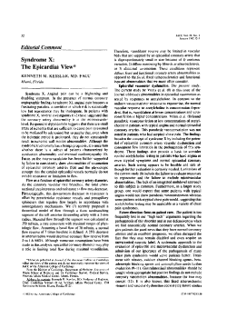 Syndrome X: The epicardiai view