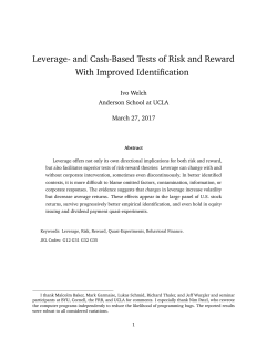 Leverage- and Cash-Based Tests of Risk and Reward With