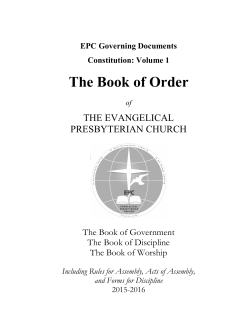 The Book of Order - Evangelical Presbyterian Church
