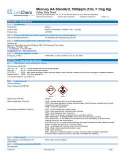 Mercury AA Standard, 1000ppm (1mL = 1mg Hg)