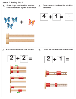 Lesson 7: Adding 3 to 5 Draw insects to show the addition sentence