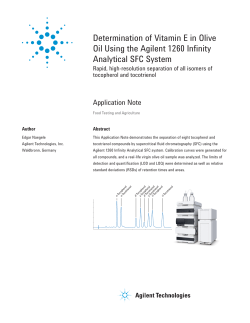 Determination of Vitamin E in Olive Oil Using the Agilent 1260
