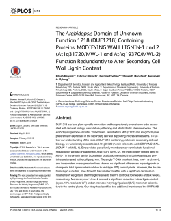 The Arabidopsis Domain of Unknown Function 1218 (DUF1218