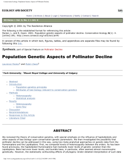 Conservation Ecology: Population Genetic Aspects